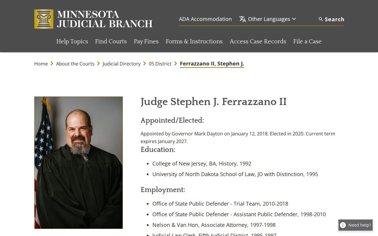 Butterfield court records Judicial Branch source