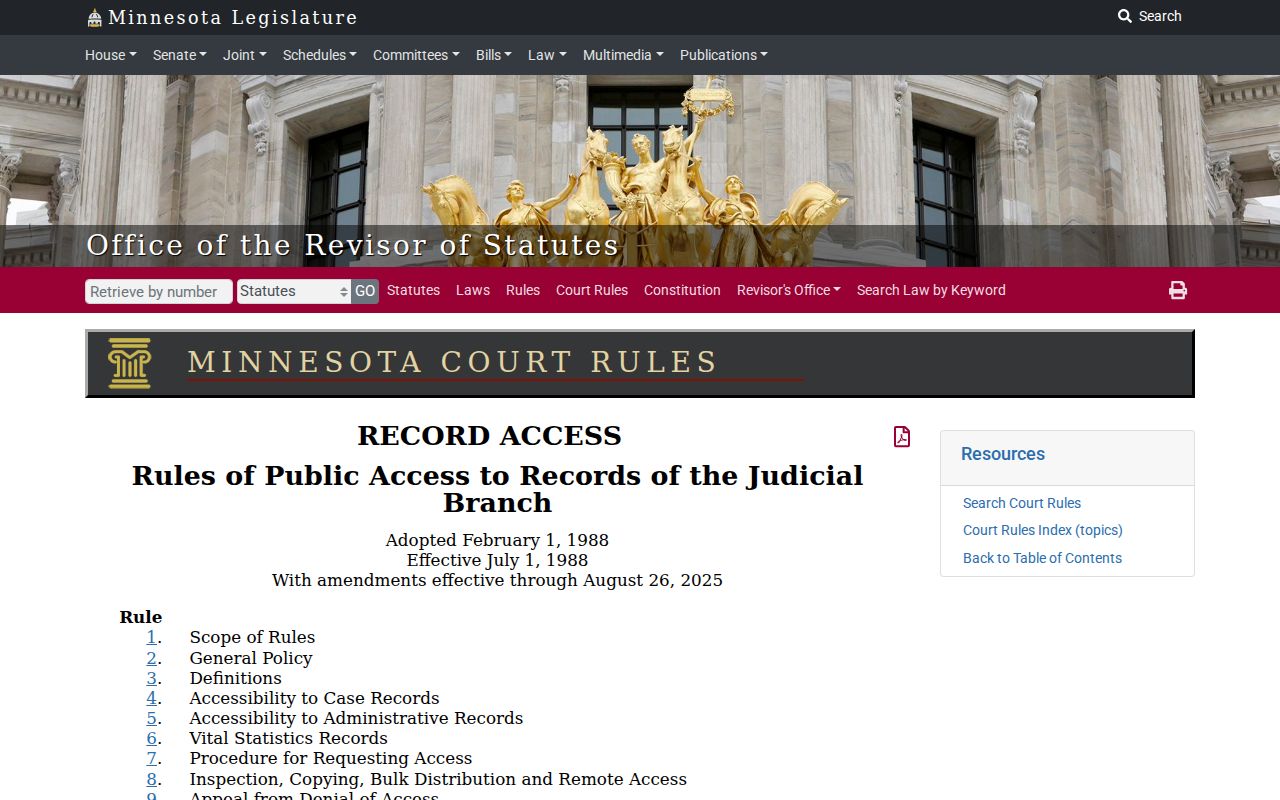 Watonwan civil docket Minnesota public access rules source