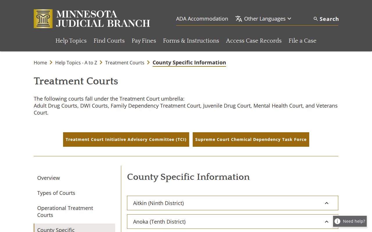 Watonwan criminal docket treatment court county information source