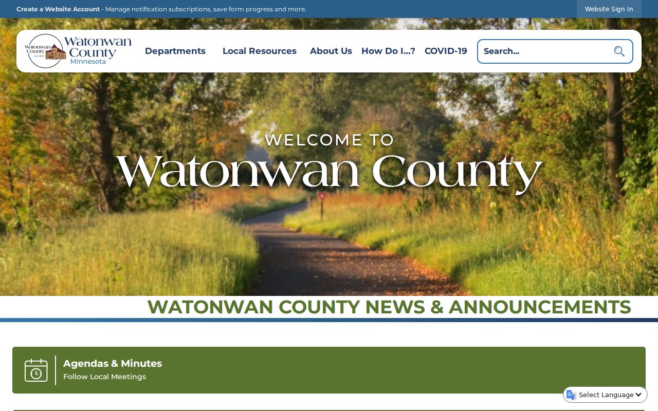 Watonwan County court docket and county government access