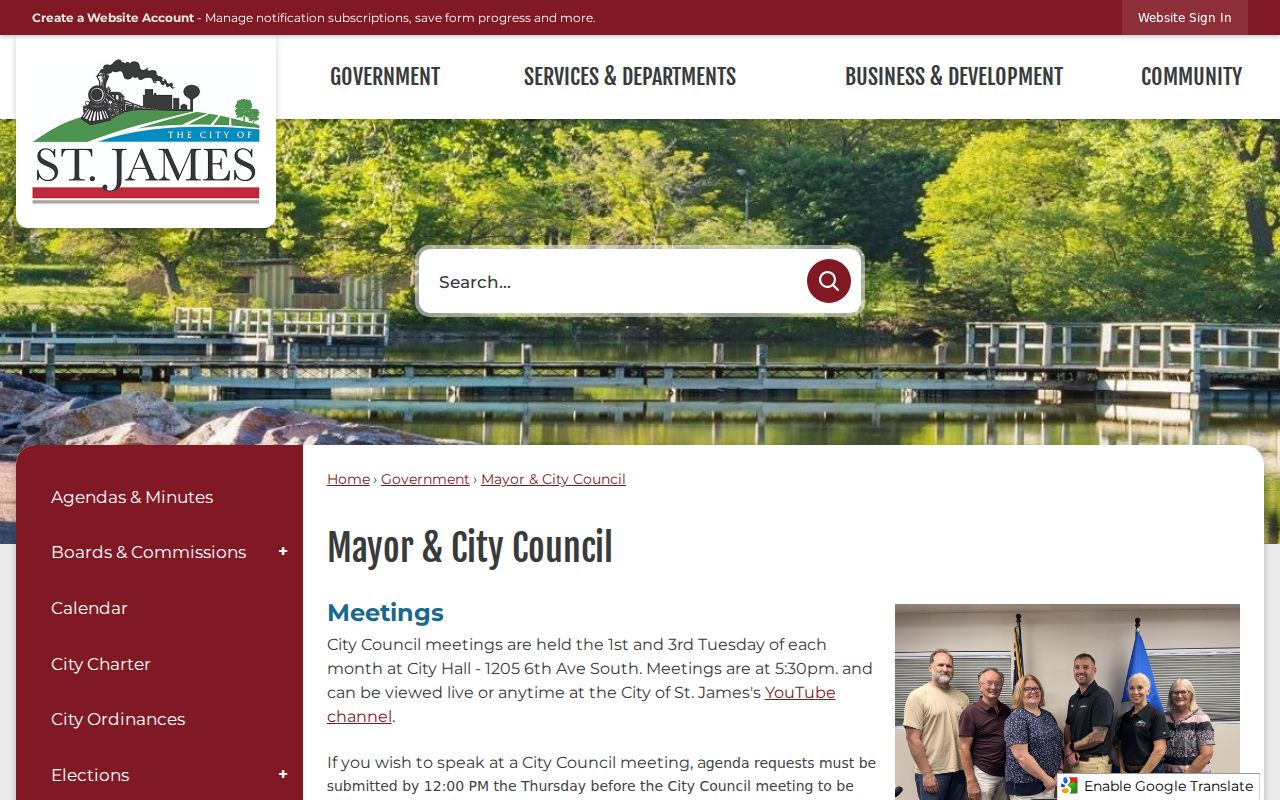 St. James court records and city government source